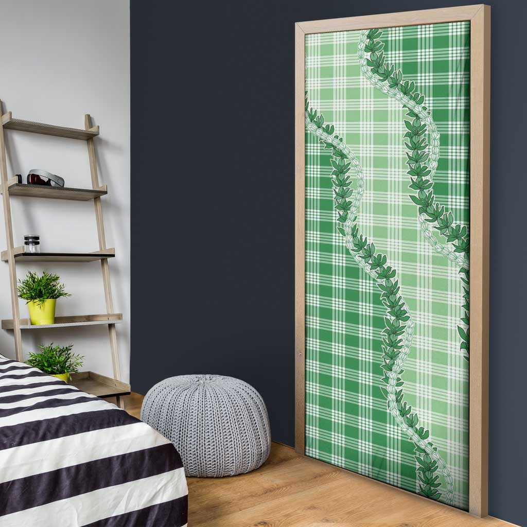 Green Hawaii Palaka Door Cover Hawaiian Pikake Lei