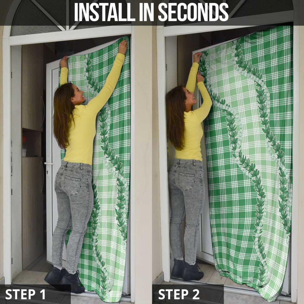 Green Hawaii Palaka Door Cover Hawaiian Pikake Lei