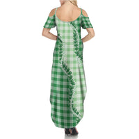 Green Hawaii Palaka Family Matching Summer Maxi Dress and Hawaiian Shirt Hawaiian Pikake Lei
