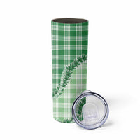 Green Hawaii Palaka Skinny Tumbler Hawaiian Pikake Lei LT05 - Polynesian Pride