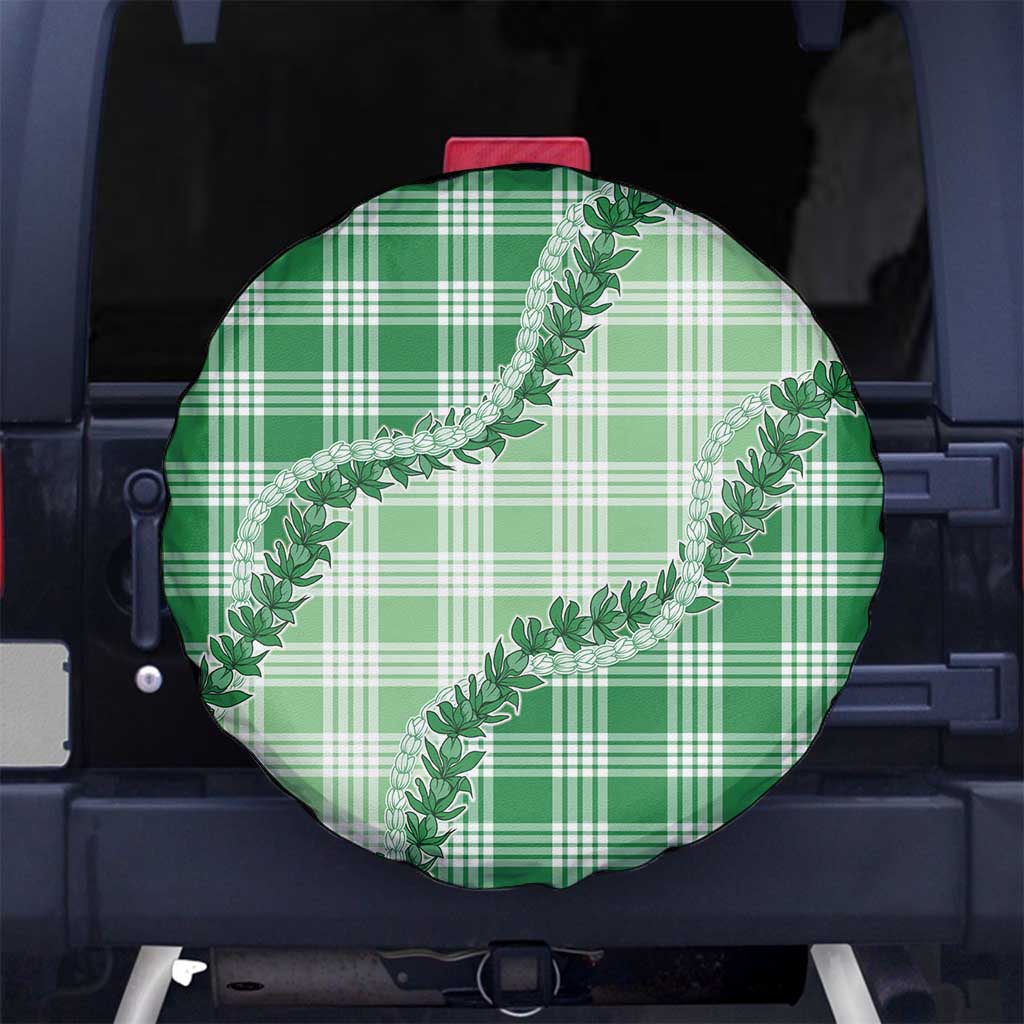Green Hawaii Palaka Spare Tire Cover Hawaiian Pikake Lei