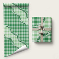 Green Hawaii Palaka Wrapping Paper Hawaiian Pikake Lei LT05 58" × 23" Green - Polynesian Pride