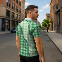 Green Hawaii Palaka Zipper Polo Shirt Hawaiian Pikake Lei