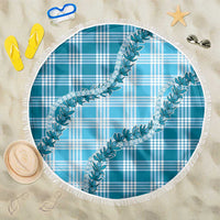 Blue Hawaii Palaka Beach Blanket Hawaiian Pikake Lei LT05 One Size 150cm Blue - Polynesian Pride