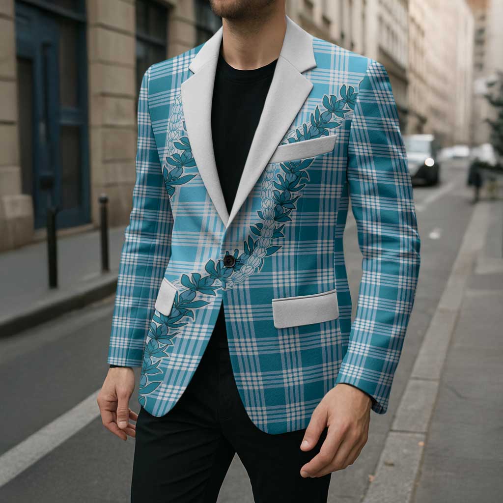 Blue Hawaii Palaka Blazer Hawaiian Pikake Lei