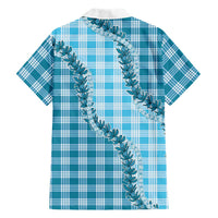 Blue Hawaii Palaka Family Matching Summer Maxi Dress and Hawaiian Shirt Hawaiian Pikake Lei