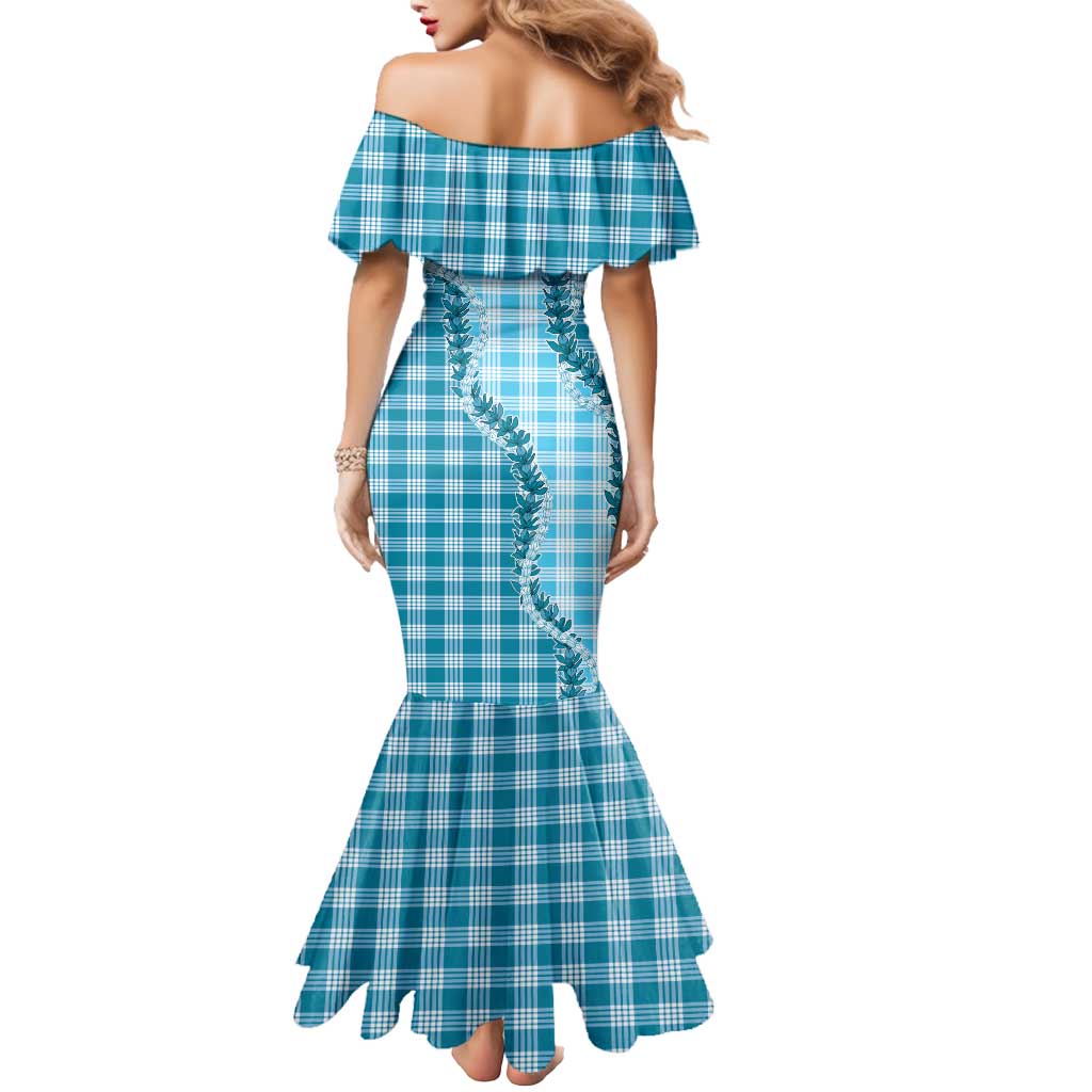 Blue Hawaii Palaka Mermaid Dress Hawaiian Pikake Lei LT05 - Polynesian Pride
