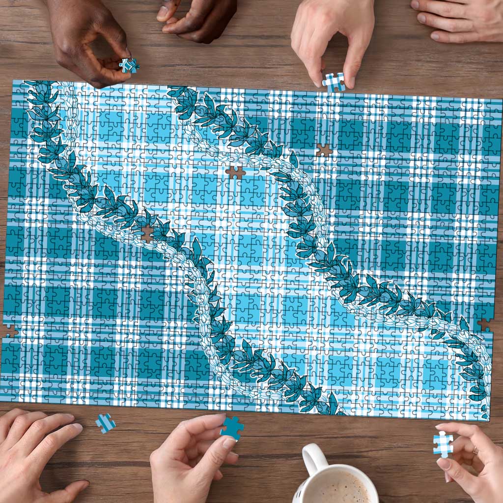 Blue Hawaii Palaka Puzzle Hawaiian Pikake Lei