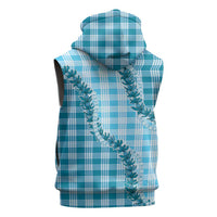 Blue Hawaii Palaka Sleeveless Zip Hoodie Hawaiian Pikake Lei