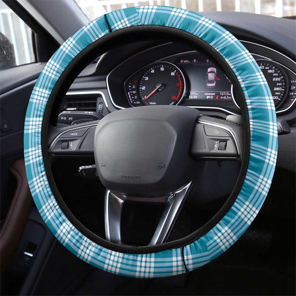 Blue Hawaii Palaka Steering Wheel Cover Hawaiian Pikake Lei LT05 - Polynesian Pride