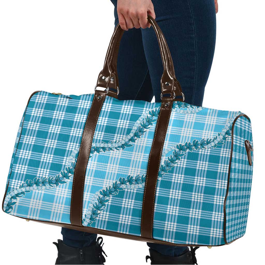 Blue Hawaii Palaka Travel Bag Hawaiian Pikake Lei