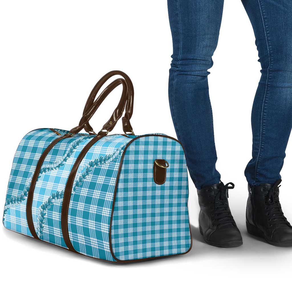 Blue Hawaii Palaka Travel Bag Hawaiian Pikake Lei