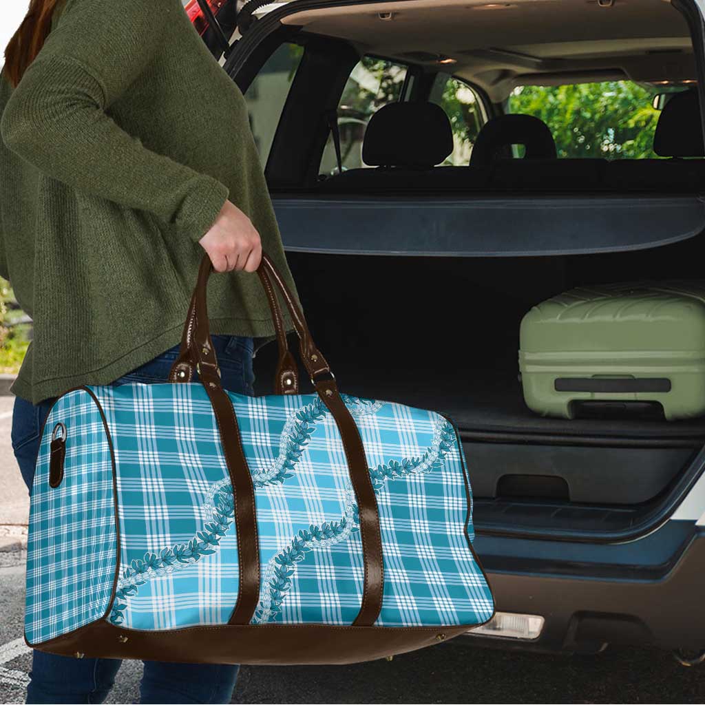 Blue Hawaii Palaka Travel Bag Hawaiian Pikake Lei