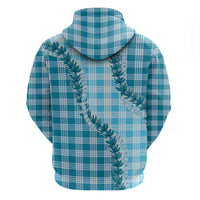 Blue Hawaii Palaka Zip Hoodie Hawaiian Pikake Lei
