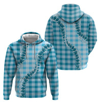 Blue Hawaii Palaka Zip Hoodie Hawaiian Pikake Lei