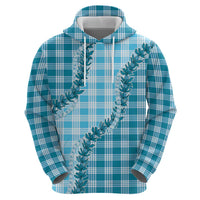 Blue Hawaii Palaka Zip Hoodie Hawaiian Pikake Lei