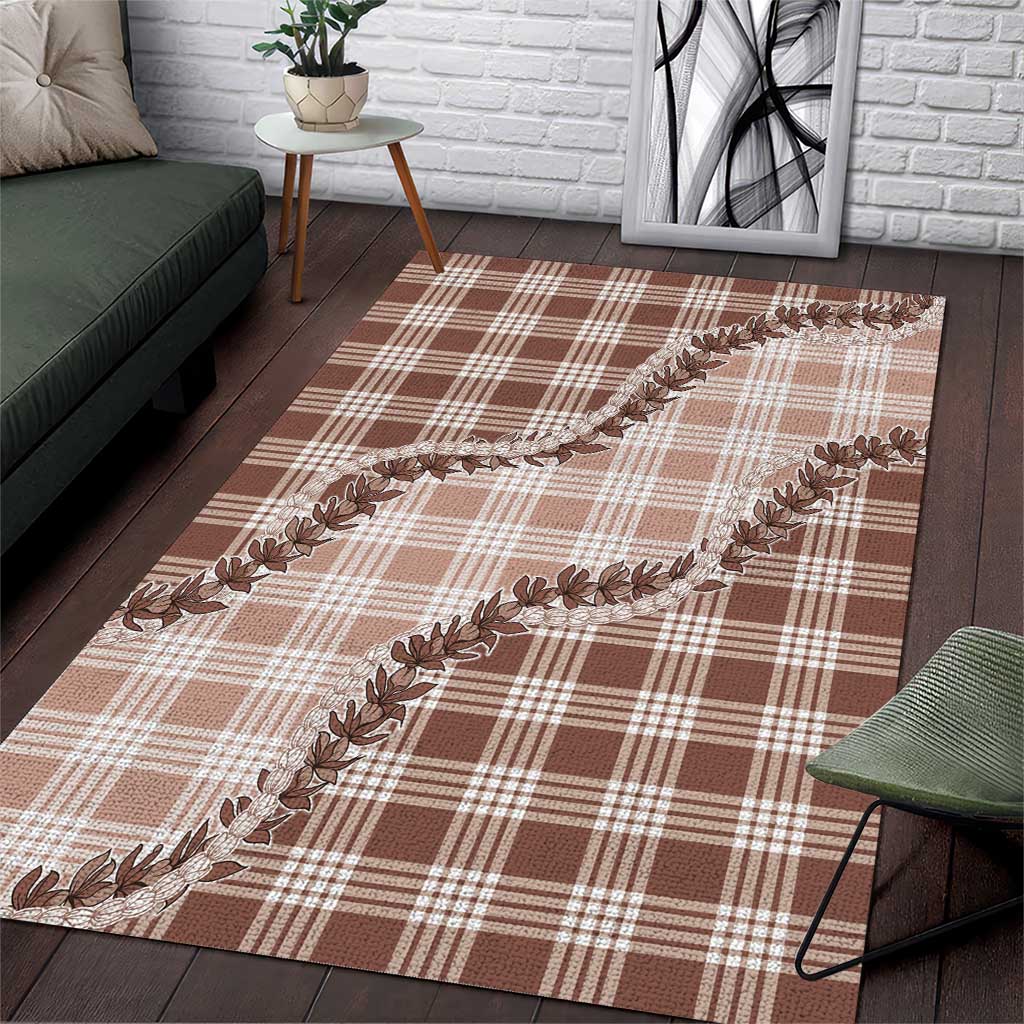 Beige Hawaii Palaka Area Rug Hawaiian Pikake Lei