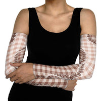 Beige Hawaii Palaka Arm Sleeves Hawaiian Pikake Lei