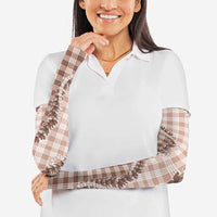 Beige Hawaii Palaka Arm Sleeves Hawaiian Pikake Lei