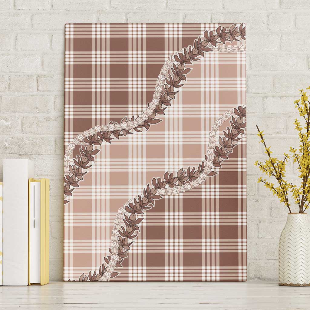 Beige Hawaii Palaka Canvas Wall Art Hawaiian Pikake Lei
