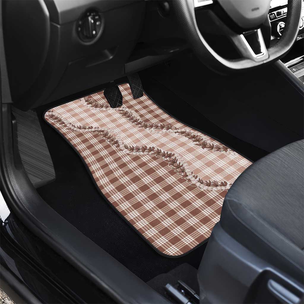 Beige Hawaii Palaka Car Mats Hawaiian Pikake Lei