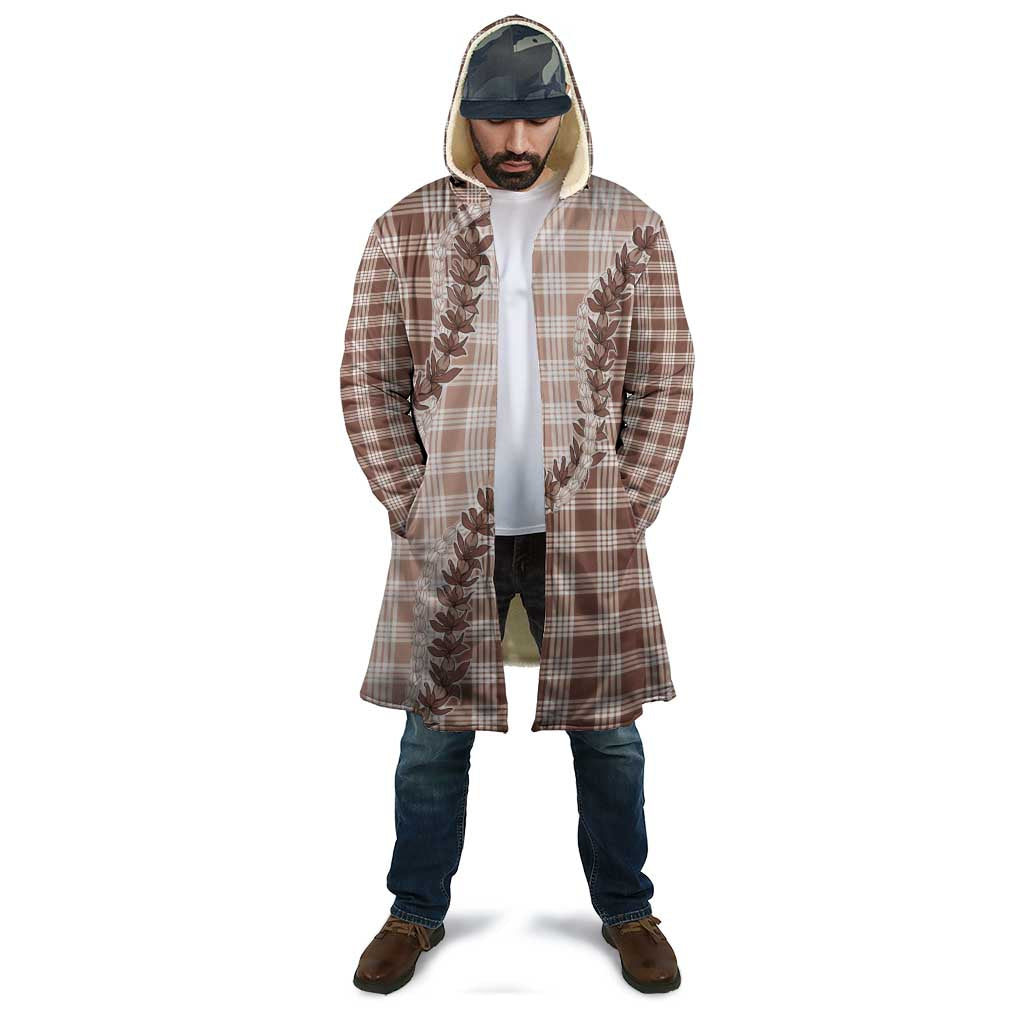Beige Hawaii Palaka Cloak Hawaiian Pikake Lei