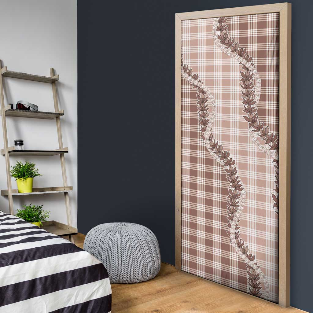 Beige Hawaii Palaka Door Cover Hawaiian Pikake Lei LT05 - Polynesian Pride