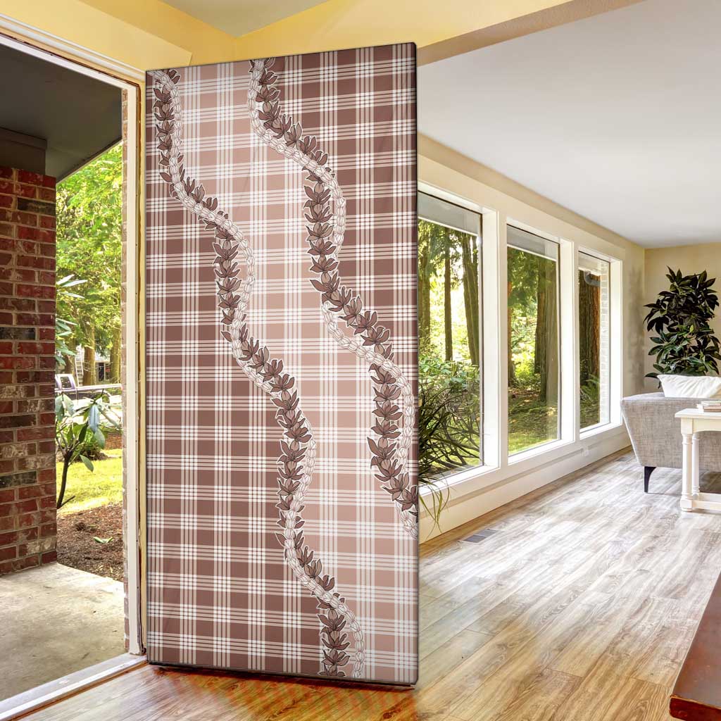 Beige Hawaii Palaka Door Cover Hawaiian Pikake Lei LT05 - Polynesian Pride