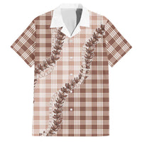 Beige Hawaii Palaka Family Matching Off The Shoulder Long Sleeve Dress and Hawaiian Shirt Hawaiian Pikake Lei LT05 Dad's Shirt - Short Sleeve Beige - Polynesian Pride