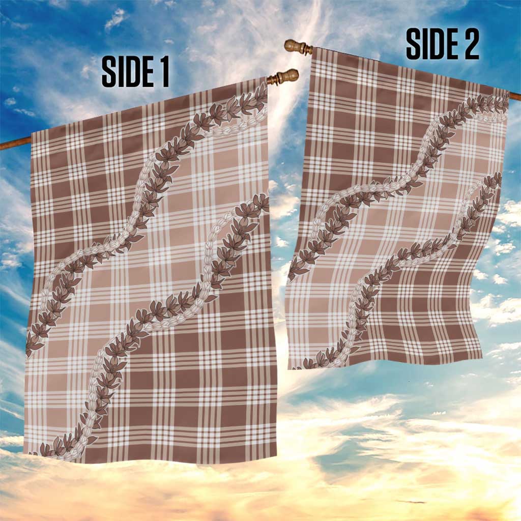 Beige Hawaii Palaka Garden Flag Hawaiian Pikake Lei