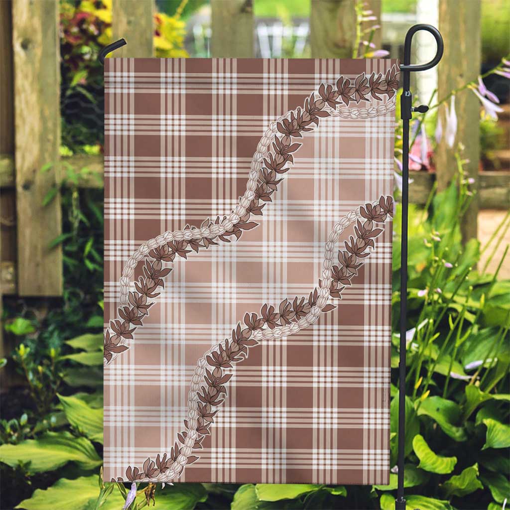Beige Hawaii Palaka Garden Flag Hawaiian Pikake Lei