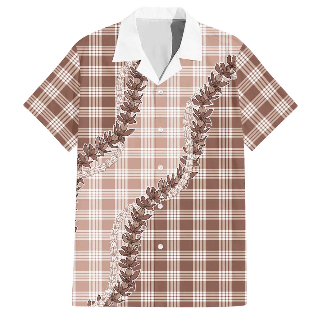 Beige Hawaii Palaka Hawaiian Shirt Hawaiian Pikake Lei LT05 Beige - Polynesian Pride