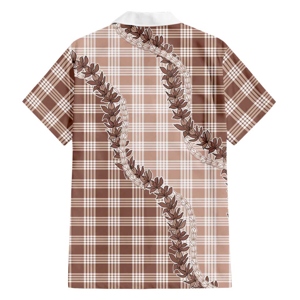 Beige Hawaii Palaka Hawaiian Shirt Hawaiian Pikake Lei LT05 - Polynesian Pride