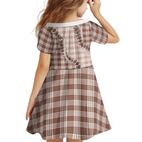 Beige Hawaii Palaka Kid Short Sleeve Dress Hawaiian Pikake Lei