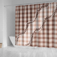 Beige Hawaii Palaka Shower Curtain Hawaiian Pikake Lei