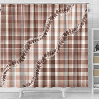 Beige Hawaii Palaka Shower Curtain Hawaiian Pikake Lei