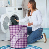 Violet Hawaii Palaka Laundry Basket Hawaiian Pikake Lei LT05 - Polynesian Pride