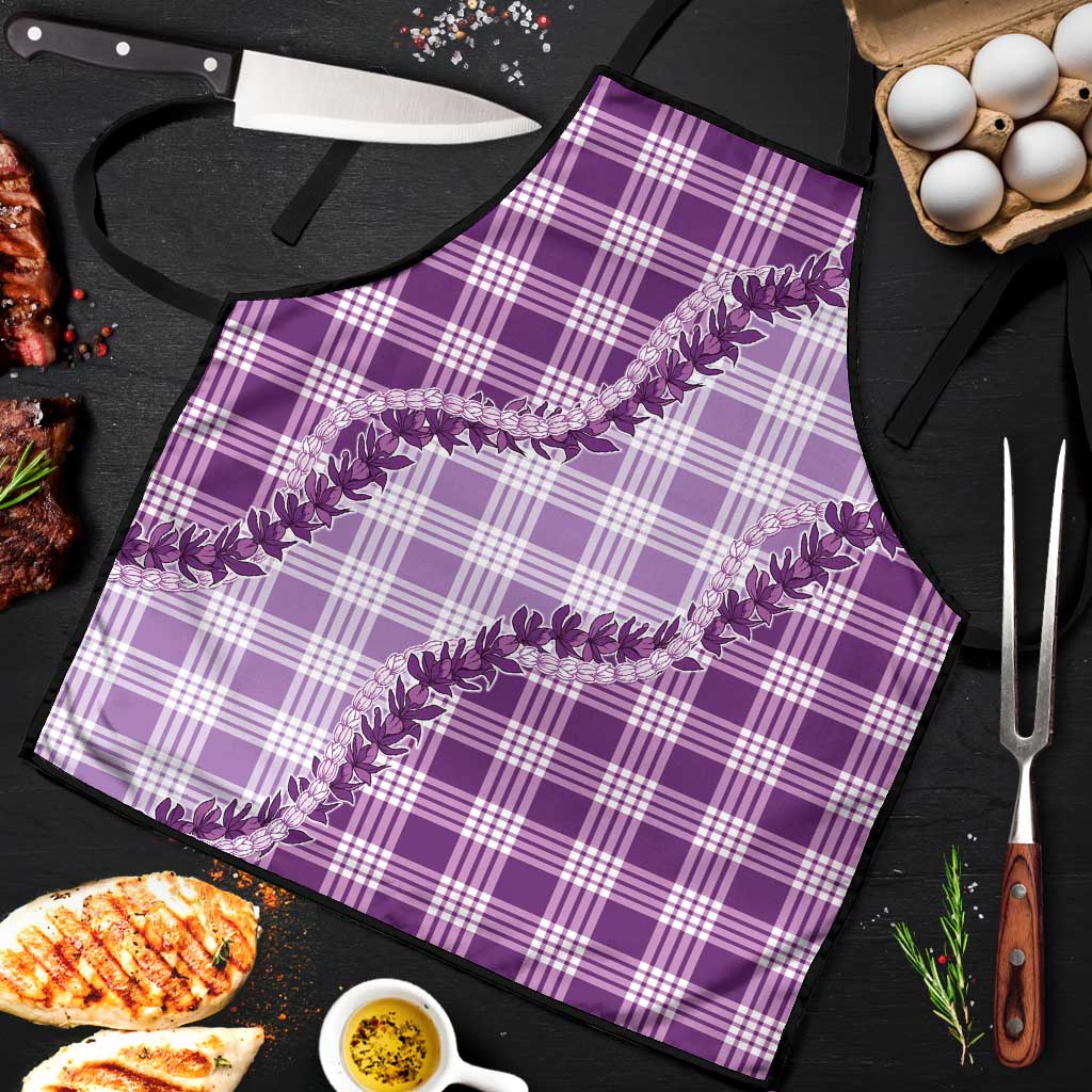 Violet Hawaii Palaka Apron Hawaiian Pikake Lei LT05 Violet - Polynesian Pride