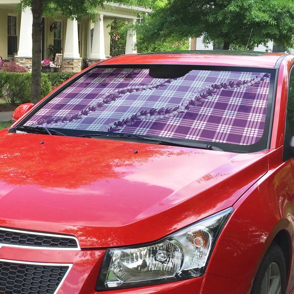 Violet Hawaii Palaka Auto Sun Shade Hawaiian Pikake Lei LT05 - Polynesian Pride