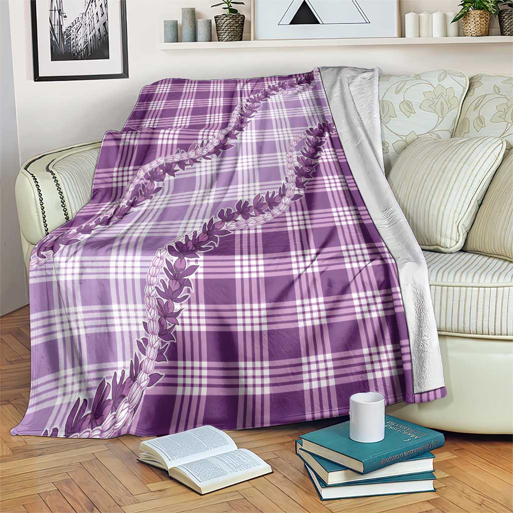 Violet Hawaii Palaka Blanket Hawaiian Pikake Lei