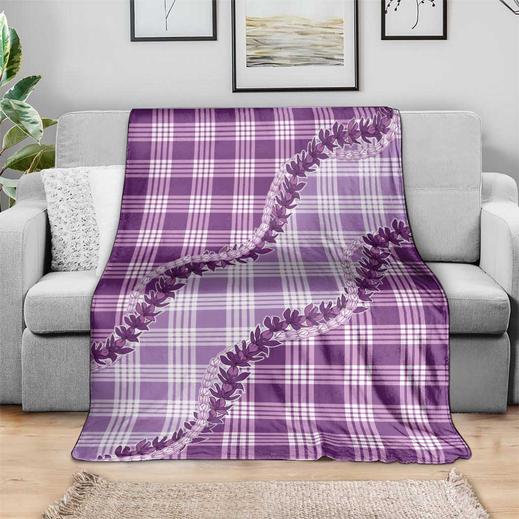 Violet Hawaii Palaka Blanket Hawaiian Pikake Lei