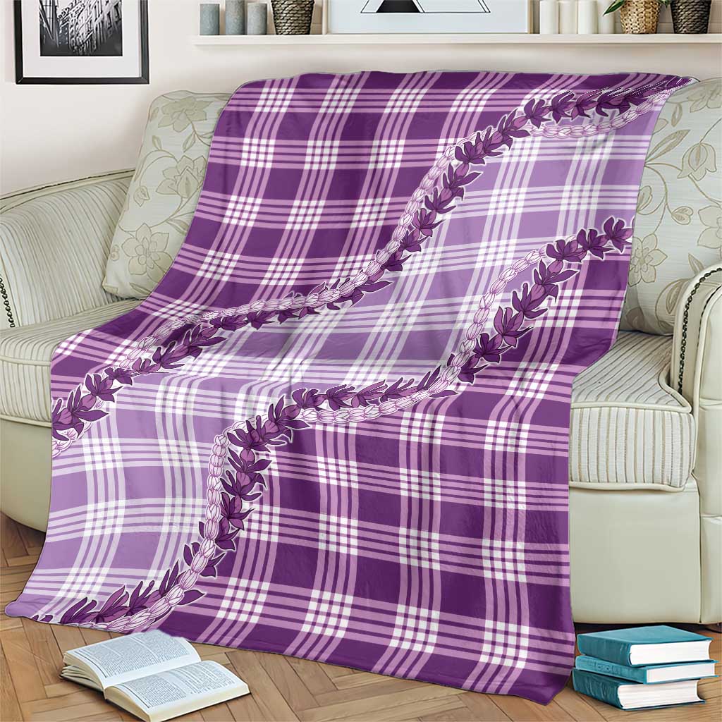 Violet Hawaii Palaka Blanket Hawaiian Pikake Lei