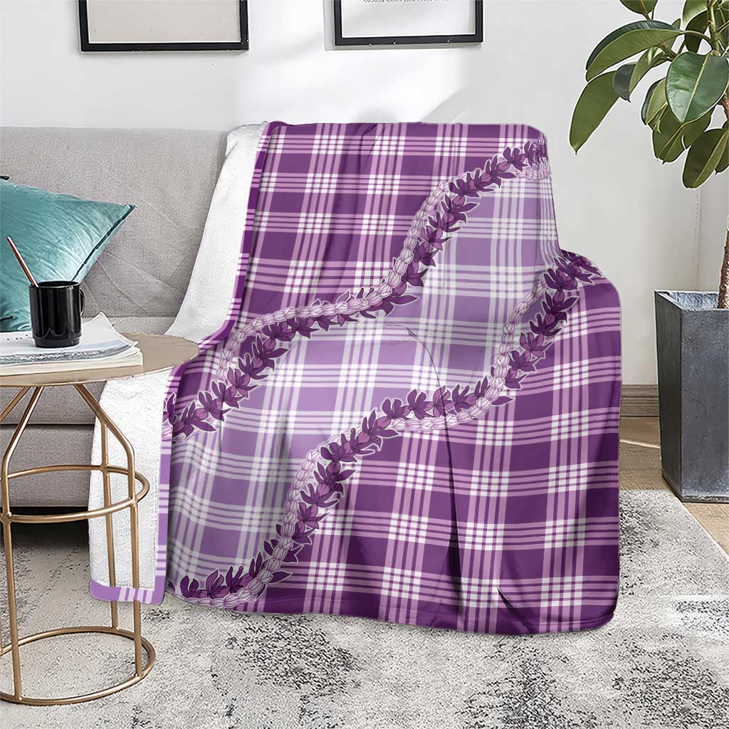 Violet Hawaii Palaka Blanket Hawaiian Pikake Lei