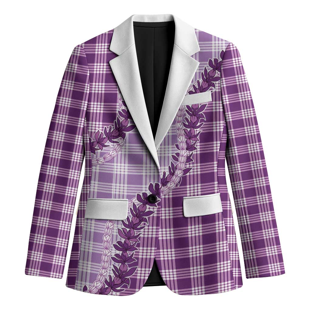 Violet Hawaii Palaka Blazer Hawaiian Pikake Lei LT05 Unisex Violet - Polynesian Pride
