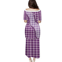 Violet Hawaii Palaka Family Matching Puletasi and Hawaiian Shirt Hawaiian Pikake Lei LT05 - Polynesian Pride