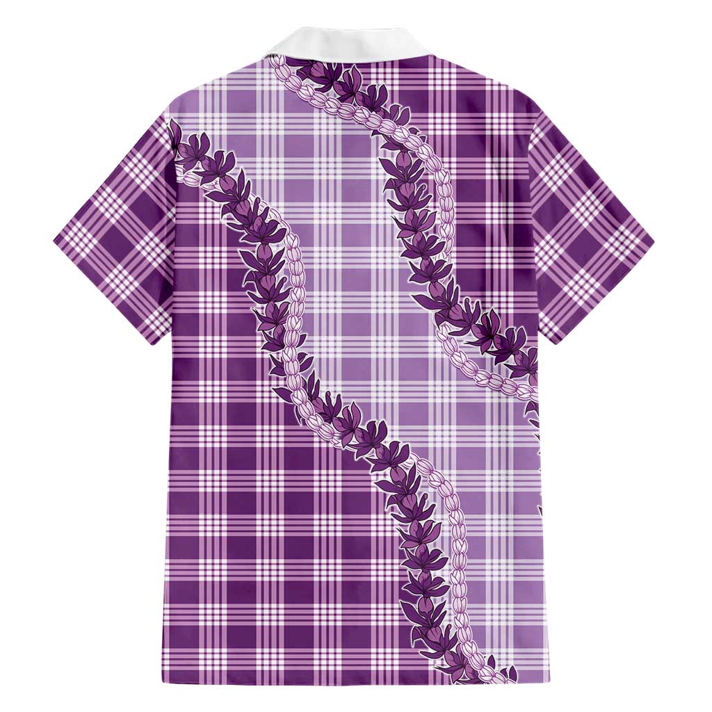 Violet Hawaii Palaka Hawaiian Shirt Hawaiian Pikake Lei LT05 - Polynesian Pride