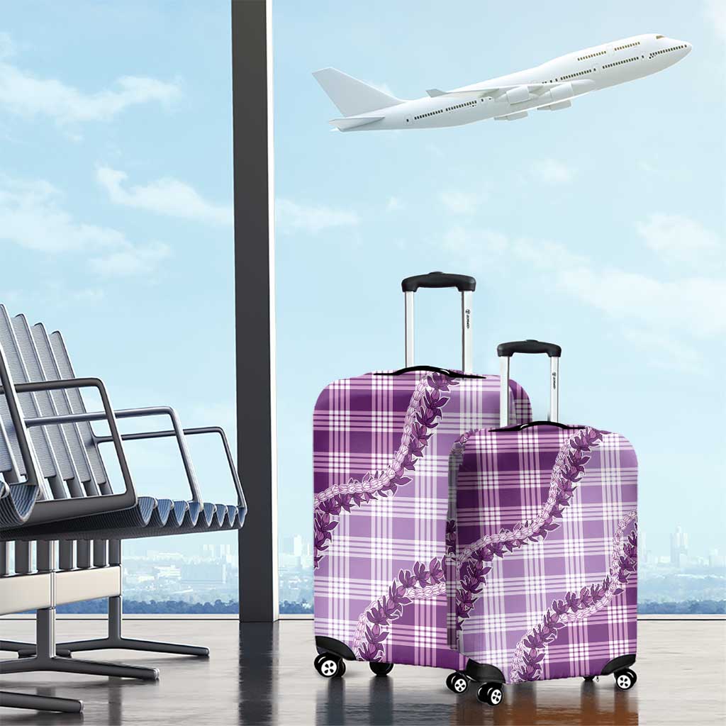 Violet Hawaii Palaka Luggage Cover Hawaiian Pikake Lei LT05 - Polynesian Pride