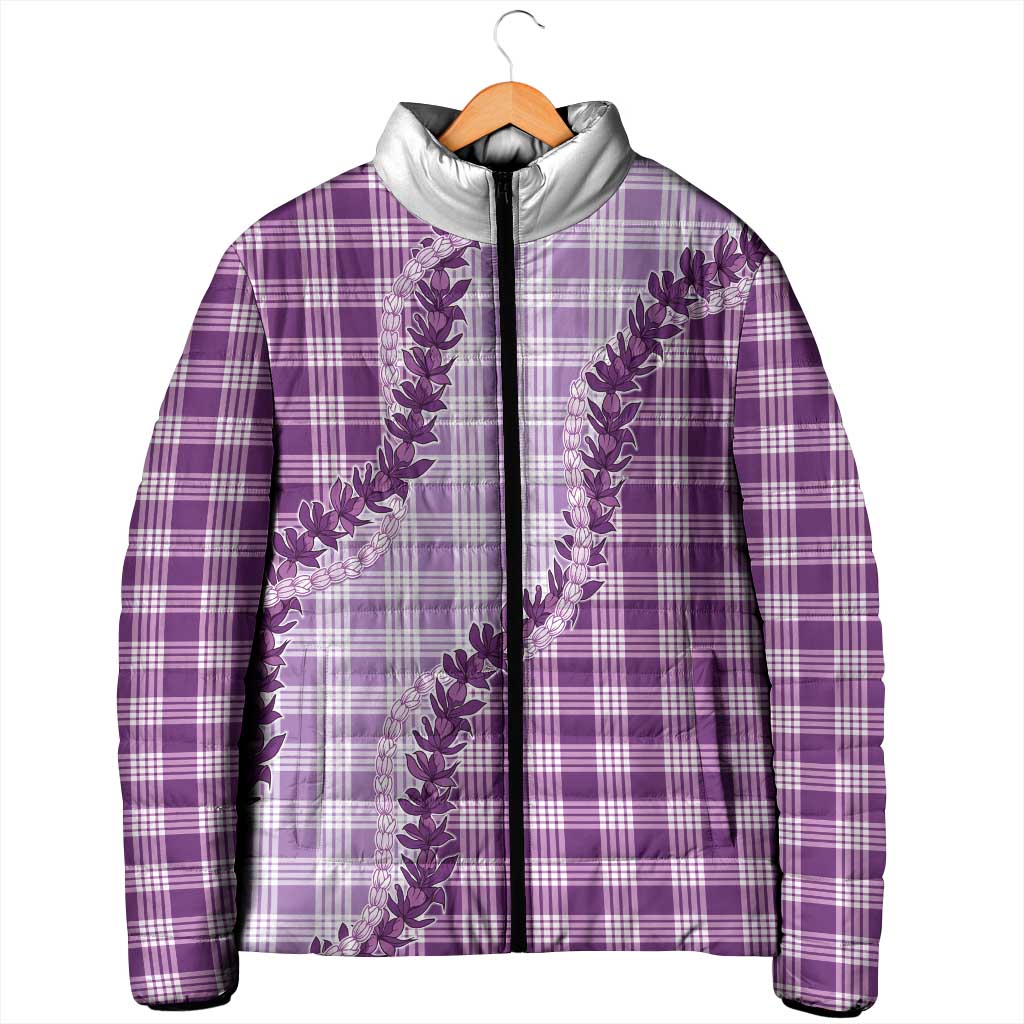 Violet Hawaii Palaka Padded Jacket Hawaiian Pikake Lei LT05 - Polynesian Pride