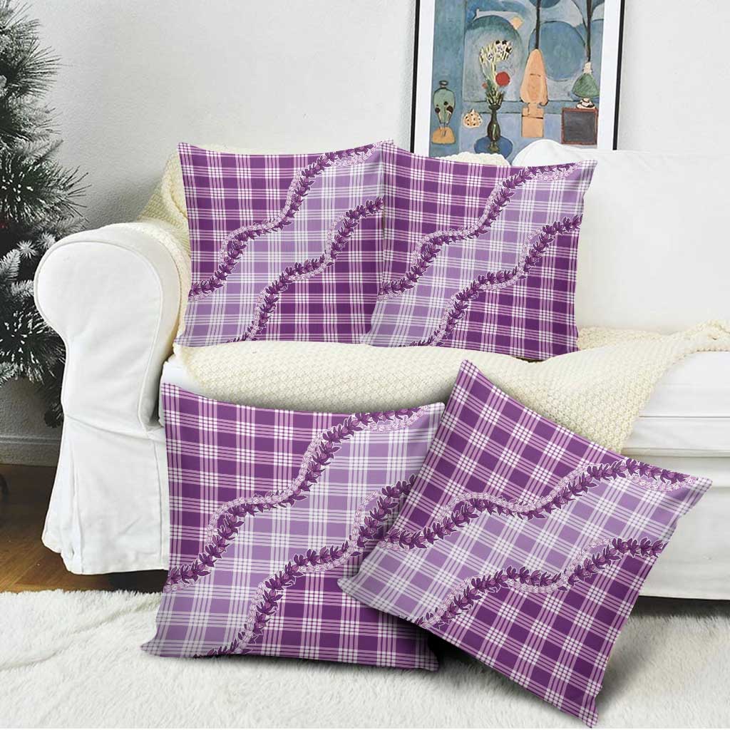 Violet Hawaii Palaka Pillow Cover Hawaiian Pikake Lei LT05 - Polynesian Pride