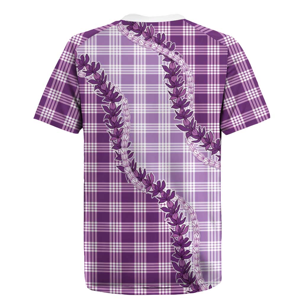 Violet Hawaii Palaka Rugby Jersey Hawaiian Pikake Lei LT05 - Polynesian Pride